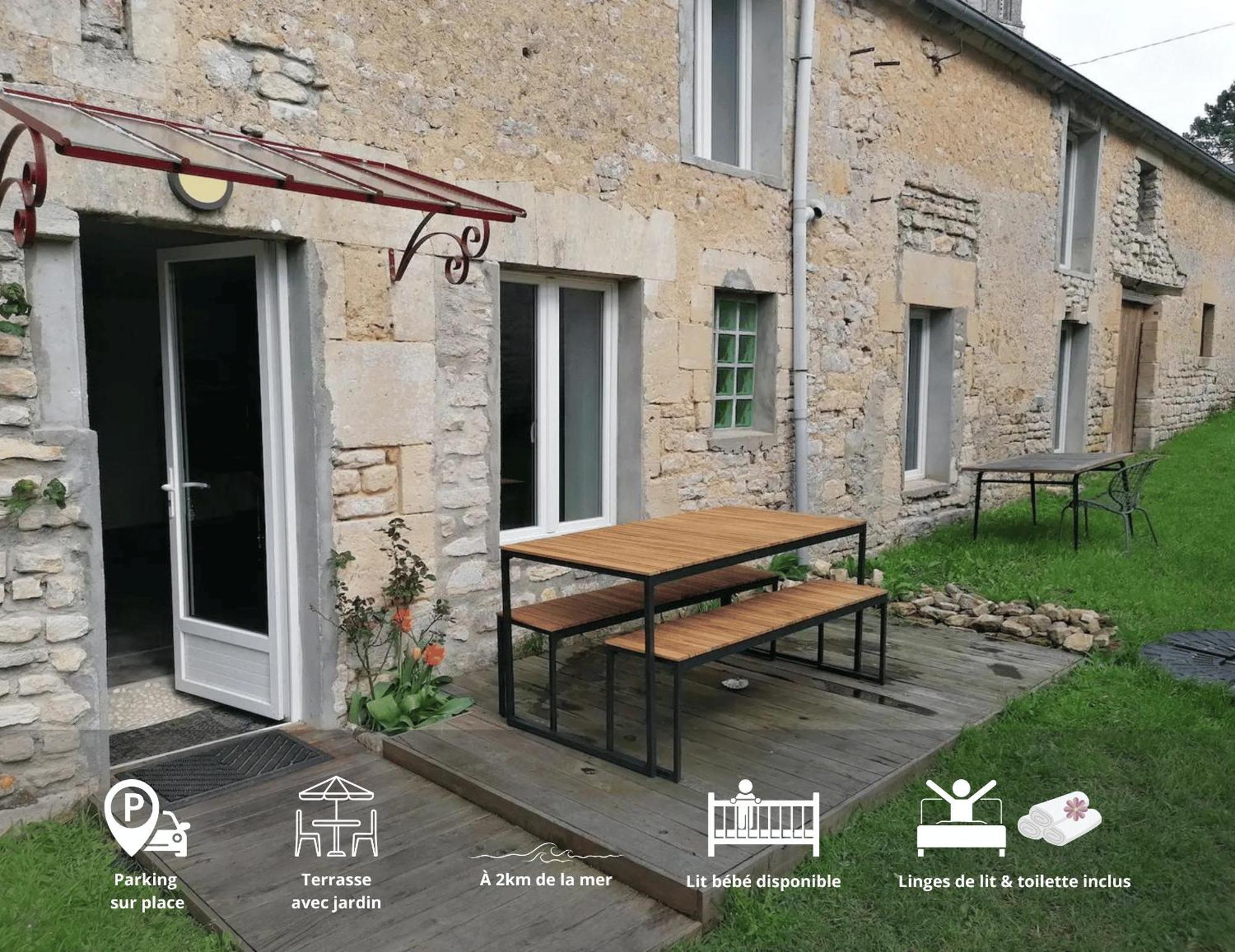 Maison Renovee En Pierres Sejour Spacieux Avec Jardin Et Terrasse Amenagee Pres Omaha Beach & Bayeux A 5Mn De La Mer Tous Commerces Commes Exteriér fotografie
